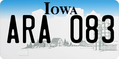 IA license plate ARA083