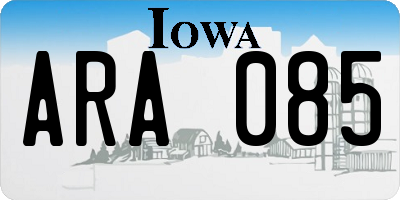IA license plate ARA085