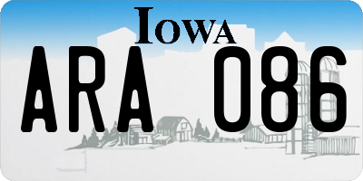 IA license plate ARA086