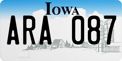 IA license plate ARA087