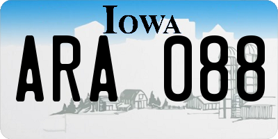 IA license plate ARA088