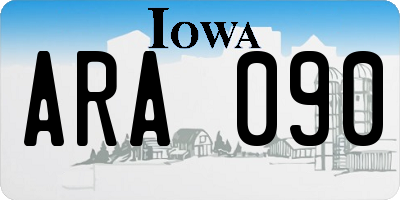 IA license plate ARA090