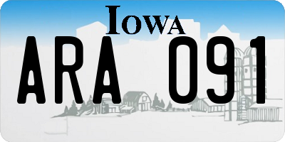 IA license plate ARA091