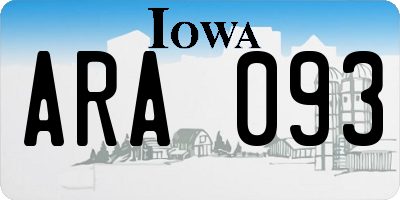 IA license plate ARA093