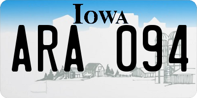 IA license plate ARA094