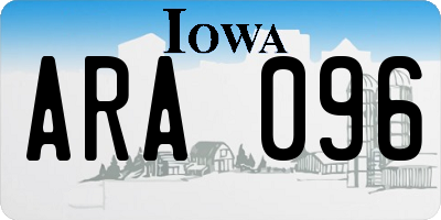 IA license plate ARA096