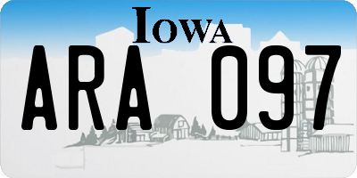 IA license plate ARA097