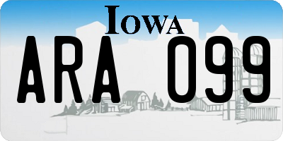 IA license plate ARA099