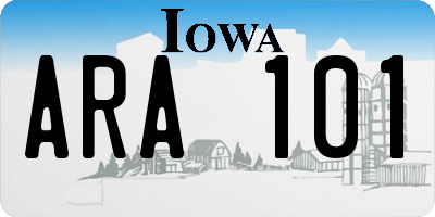 IA license plate ARA101