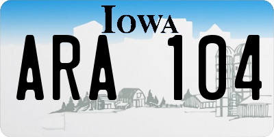 IA license plate ARA104