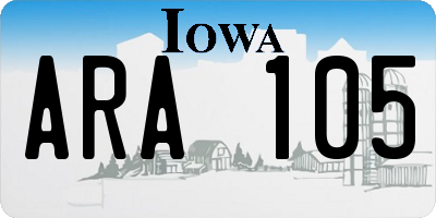 IA license plate ARA105