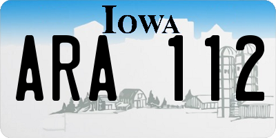 IA license plate ARA112