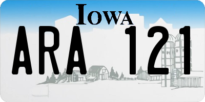 IA license plate ARA121