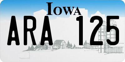 IA license plate ARA125