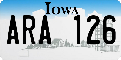 IA license plate ARA126