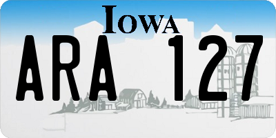IA license plate ARA127