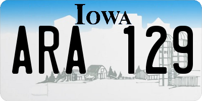 IA license plate ARA129