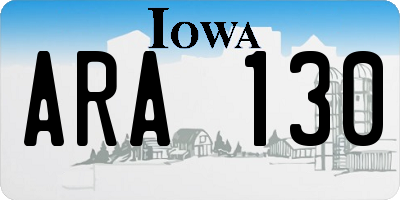 IA license plate ARA130
