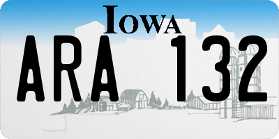 IA license plate ARA132