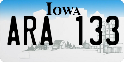 IA license plate ARA133