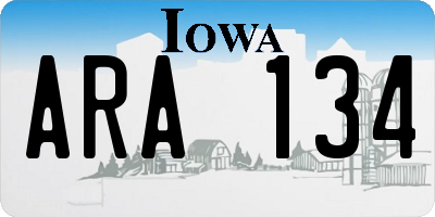 IA license plate ARA134