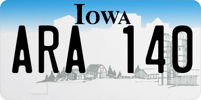 IA license plate ARA140