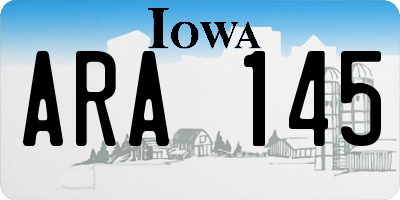 IA license plate ARA145