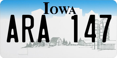 IA license plate ARA147