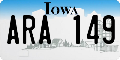 IA license plate ARA149