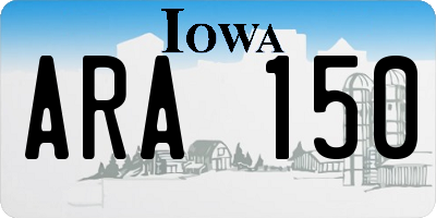 IA license plate ARA150