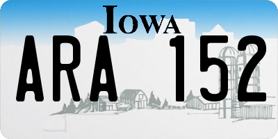 IA license plate ARA152