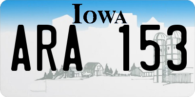 IA license plate ARA153