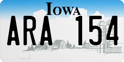 IA license plate ARA154