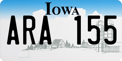 IA license plate ARA155