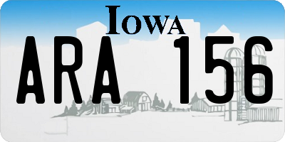 IA license plate ARA156