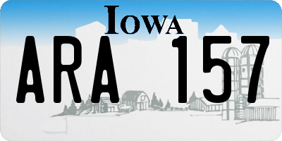 IA license plate ARA157