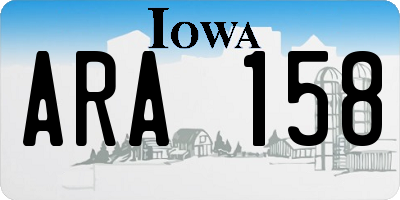 IA license plate ARA158