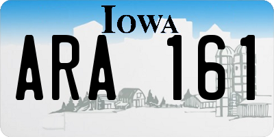 IA license plate ARA161