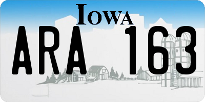 IA license plate ARA163