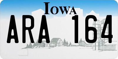 IA license plate ARA164