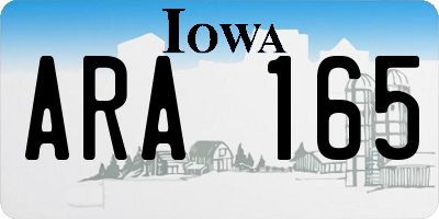 IA license plate ARA165