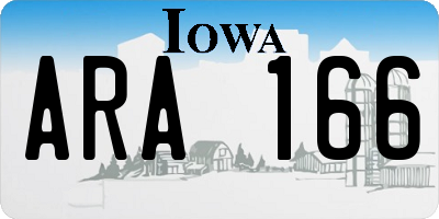 IA license plate ARA166