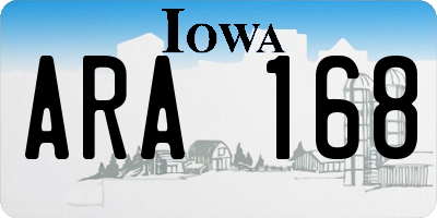 IA license plate ARA168