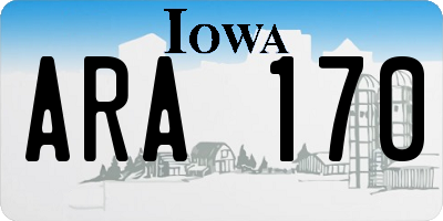 IA license plate ARA170