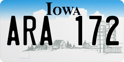 IA license plate ARA172
