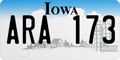 IA license plate ARA173