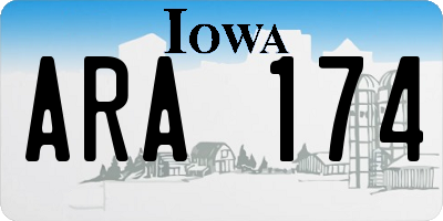 IA license plate ARA174