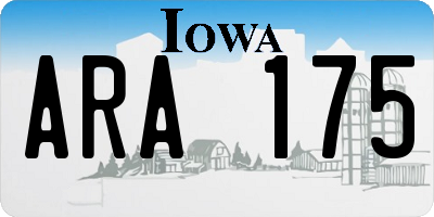 IA license plate ARA175