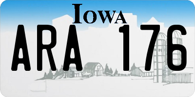 IA license plate ARA176