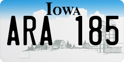 IA license plate ARA185